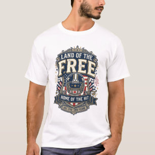 Vintage Patriotic Football Land of the Free Shirt_ T-Shirt