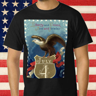 Vintage Patriotic Fourth of July, Eagle with Stars T-Shirt