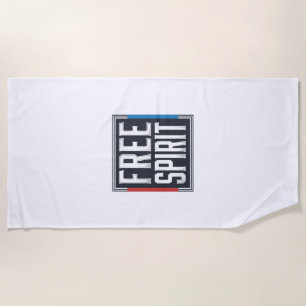 Vintage Patriotic Free Spirit Box Graphic Design_1 Beach Towel