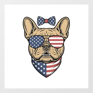Vintage Patriotic French Bulldog Vector Art_1