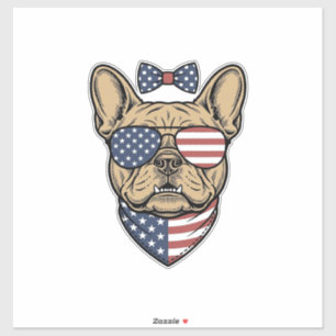 Vintage Patriotic French Bulldog Vector Art_1
