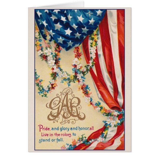 Vintage Patriotic GAR Grand Army Of Republic Card