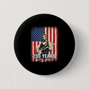 Vintage patriotic guitar lincoln inspired american 6 cm round badge
