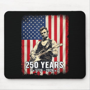 Vintage patriotic guitar lincoln inspired american mouse pad