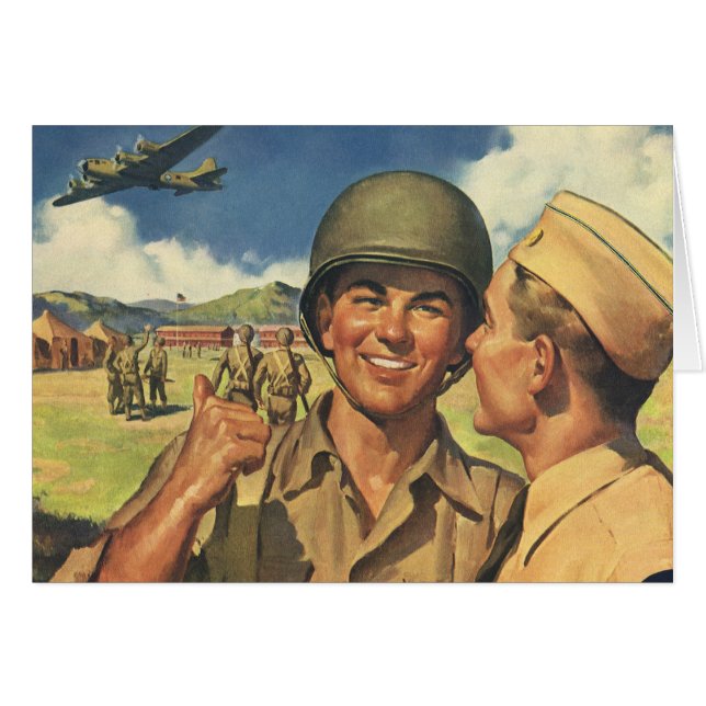 Vintage Patriotic Heroes, Military Aeroplane Men (Front Horizontal)