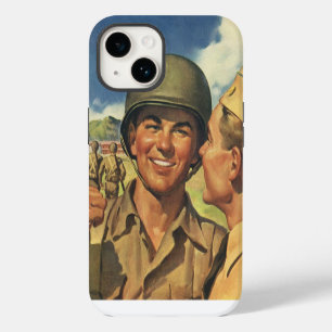 Vintage Patriotic Heroes, Military Aeroplane Men iPhone Case