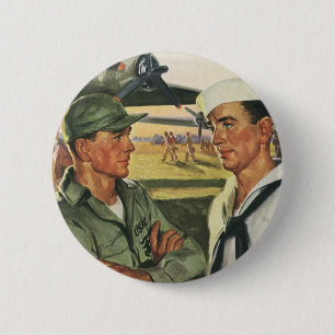 Vintage Patriotic Heroes, Military Personnel 6 Cm Round Badge