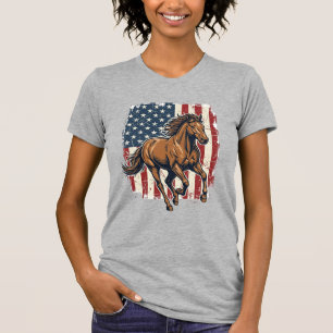 Vintage Patriotic Horse Flag Vector Shirt Design_1