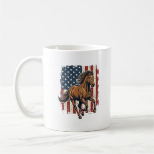 Vintage Patriotic Horse Flag Vector Shirt Design_1 Coffee Mug