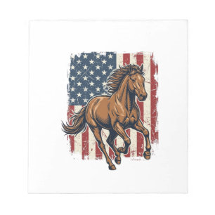 Vintage Patriotic Horse Flag Vector Shirt Design_1 Notepad