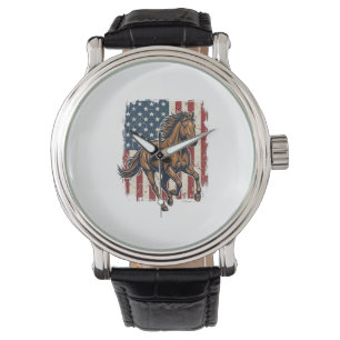 Vintage Patriotic Horse Flag Vector Shirt Design_1 Watch