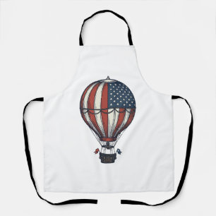 Vintage Patriotic Hot Air Balloon Shirt Design_1 Apron