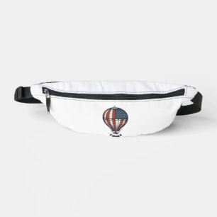 Vintage Patriotic Hot Air Balloon Shirt Design_1 Bum Bags
