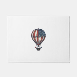 Vintage Patriotic Hot Air Balloon Shirt Design_1 Doormat