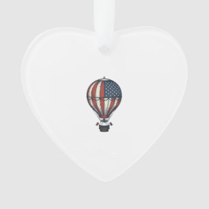 Vintage Patriotic Hot Air Balloon Shirt Design_1 Ornament