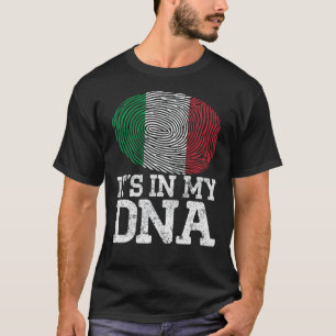 Vintage Patriotic It's In My Dna Italy Flag Finger T-Shirt