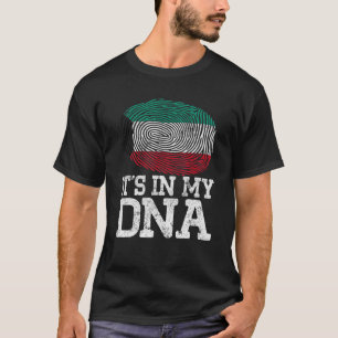 Vintage Patriotic It's In My Dna Kuwait Flag Finge T-Shirt