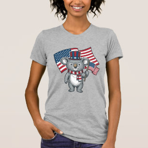 Vintage Patriotic Koala Flag Shirt Design_1