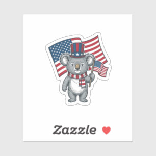 Vintage Patriotic Koala Flag Shirt Design_1
