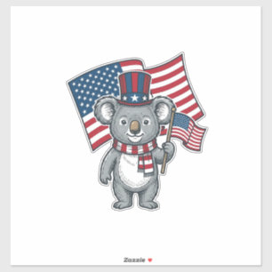 Vintage Patriotic Koala Flag Shirt Design_1
