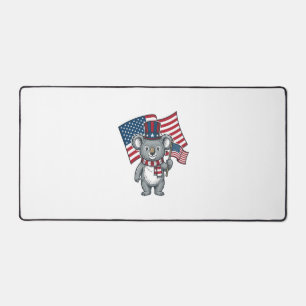 Vintage Patriotic Koala Flag Shirt Design_1 Desk Mat