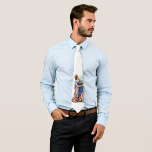 Vintage Patriotic Lady Liberty Magazine Cover Art Tie
