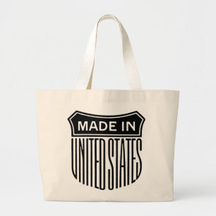 Vintage Patriotic Logo Made In America Totebag Large Tote Bag