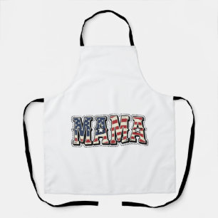 Vintage Patriotic Mama Lettering Shirt Design_1 Apron