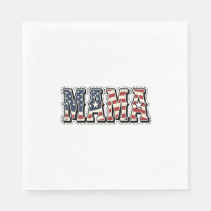 Vintage Patriotic Mama Lettering Shirt Design_1 Napkin