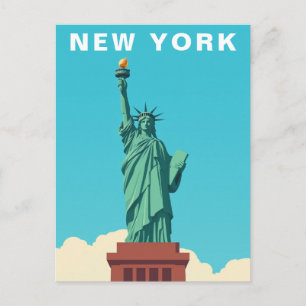 Vintage Patriotic New York City Statue of Liberty Postcard