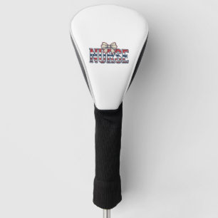 Vintage Patriotic Nurse Bow Shirt Design_1 Golf Head Cover