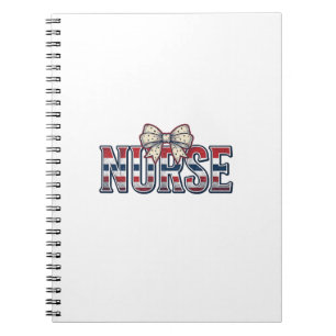 Vintage Patriotic Nurse Bow Shirt Design_1 Notebook