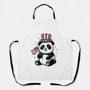 Vintage Patriotic Panda Flag Shirt Design_1 Apron