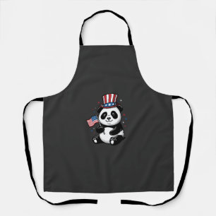 Vintage Patriotic Panda Flag Shirt Design_1 Apron