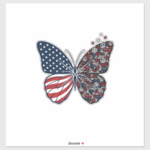 Vintage Patriotic Peace Butterfly Vector Art_1