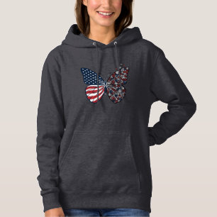 Vintage Patriotic Peace Butterfly Vector Art_1 Hoodie
