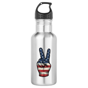 Vintage Patriotic Peace Hand Vector Shirt Design_1 532 Ml Water Bottle