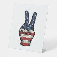 Vintage Patriotic Peace Hand Vector Shirt Design_1