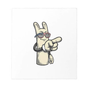 Vintage Patriotic Pointing Hand Cartoon Shirt_1 Notepad
