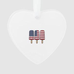 Vintage Patriotic Popsicle Flag Shirt Design_1 Ornament