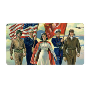 Vintage Patriotic, Proud Military Personnel Heros