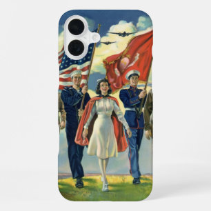 Vintage Patriotic, Proud Military Personnel Heros iPhone Case