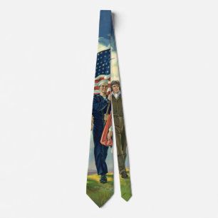 Vintage Patriotic, Proud Military Personnel Heros Tie