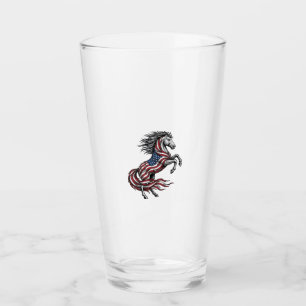 Vintage Patriotic Rearing Horse Vector Shirt Desig Glass