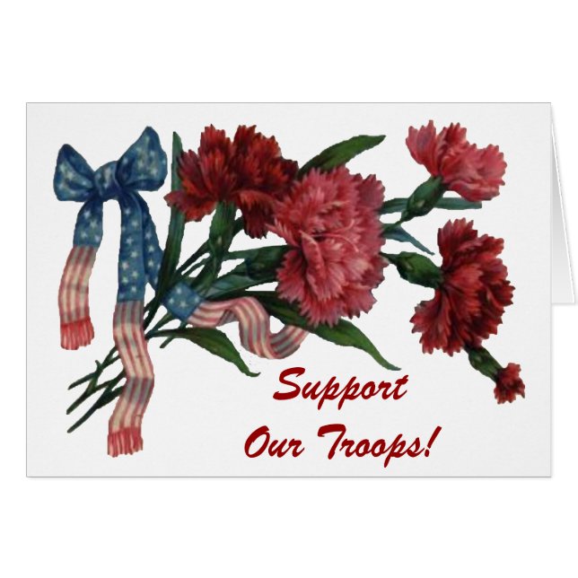 Vintage Patriotic Ribbon and Flowers (Front Horizontal)