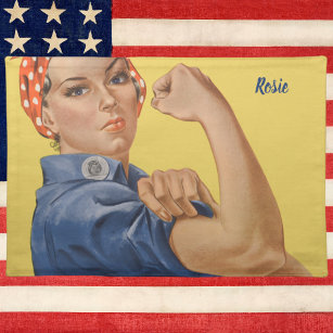 Vintage Patriotic Rosie the Riveter, We Can Do It! Placemat