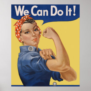 Vintage Patriotic Rosie the Riveter, We Can Do It! Poster