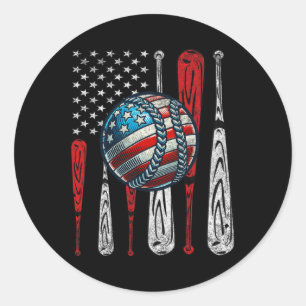 Vintage Patriotic Sell 4th Of July Usa American Fl Classic Round Sticker