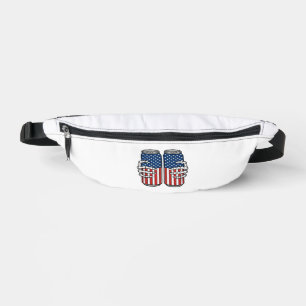Vintage Patriotic Skeleton Hands Holding Cans Vect Bum Bags