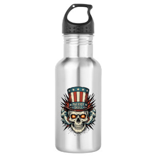 Vintage Patriotic Skull Top Hat T-Shirt Design_1 532 Ml Water Bottle